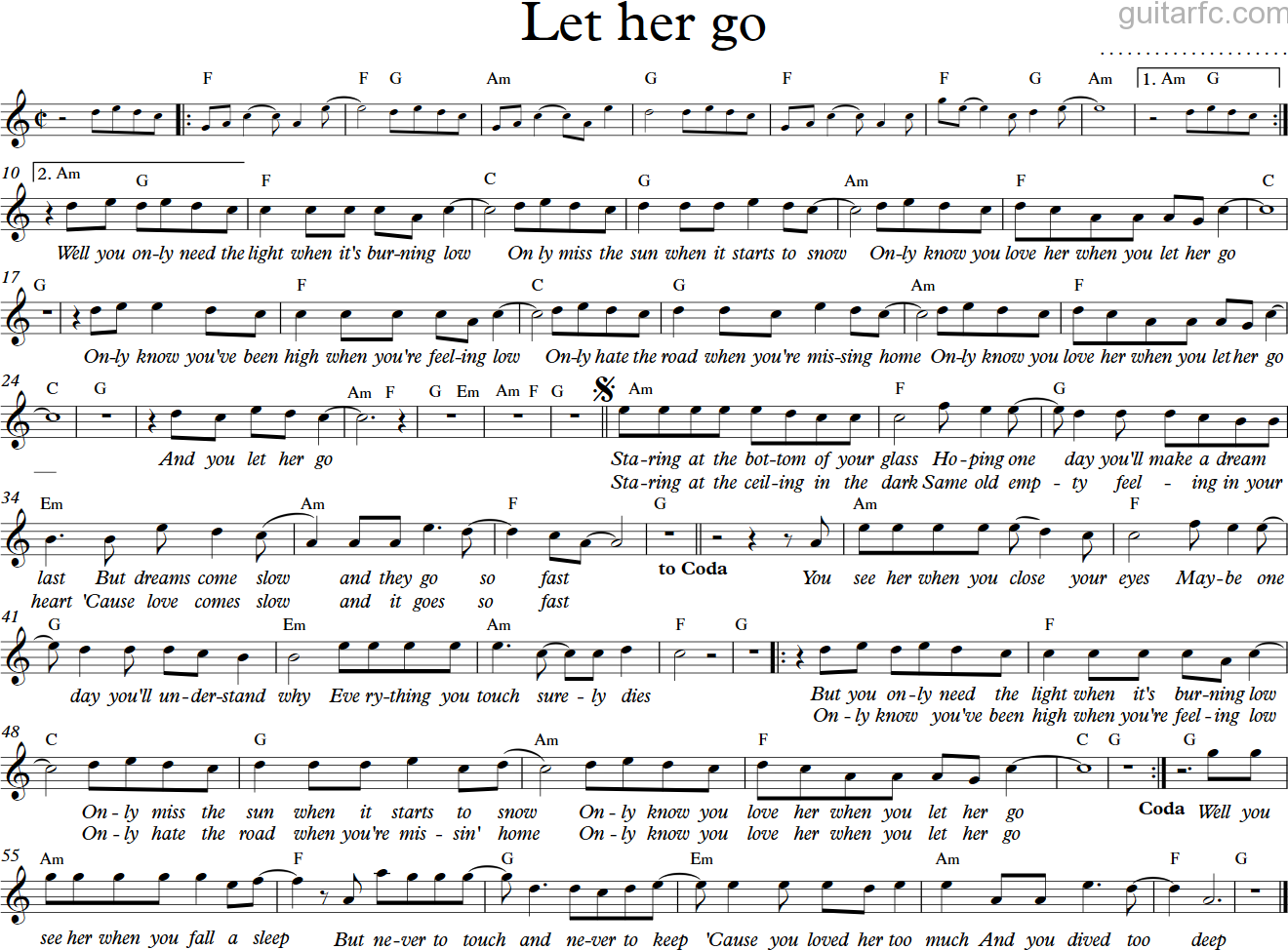 Let her go - C