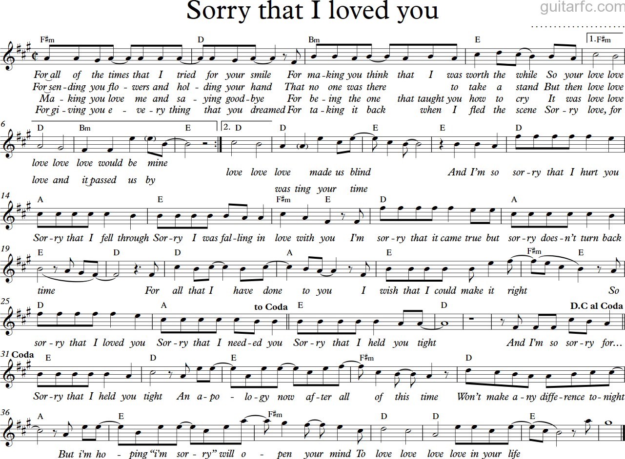 Sorry that I loved you