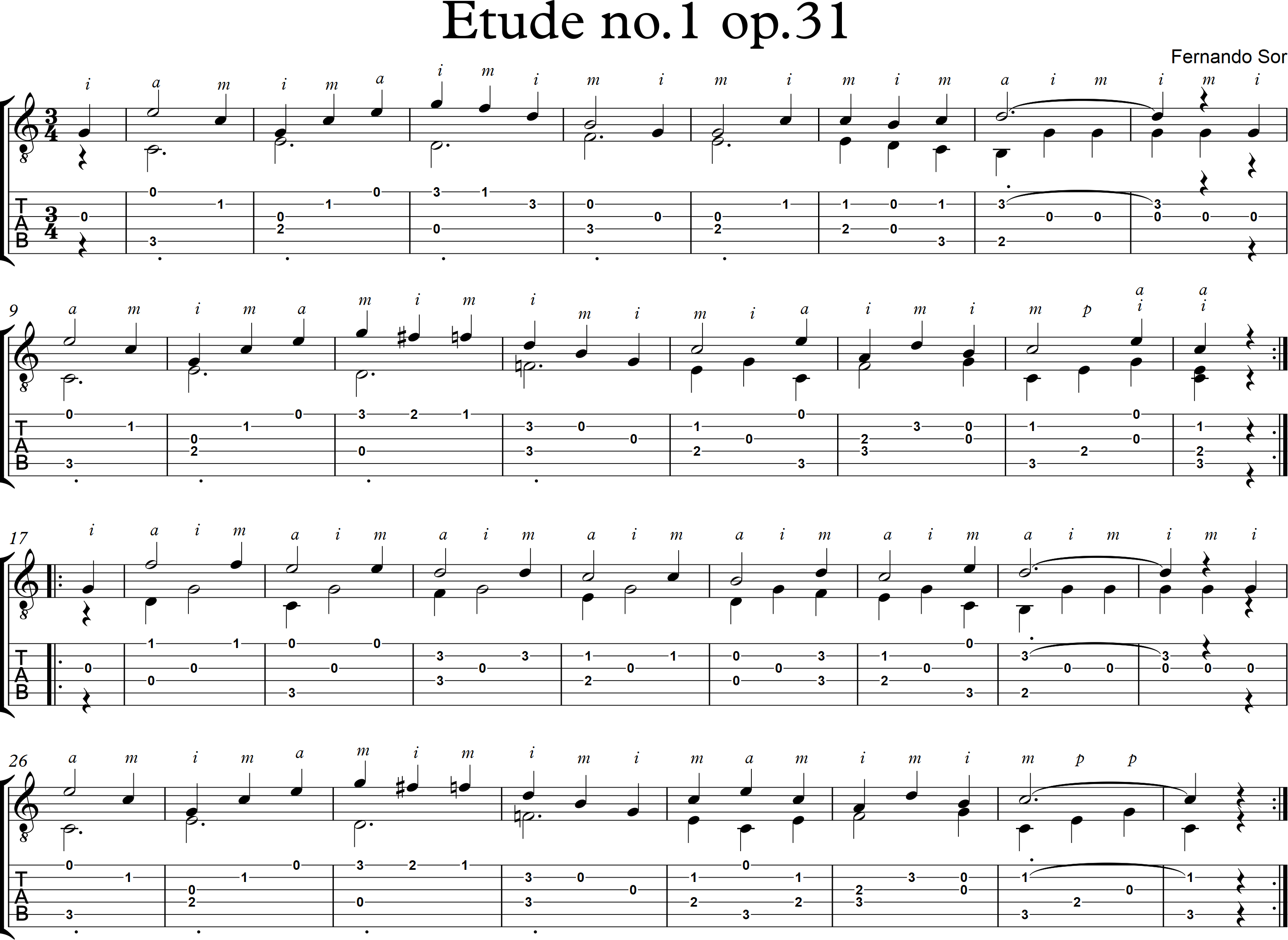 Etude no1 op31 - Fernando Sor