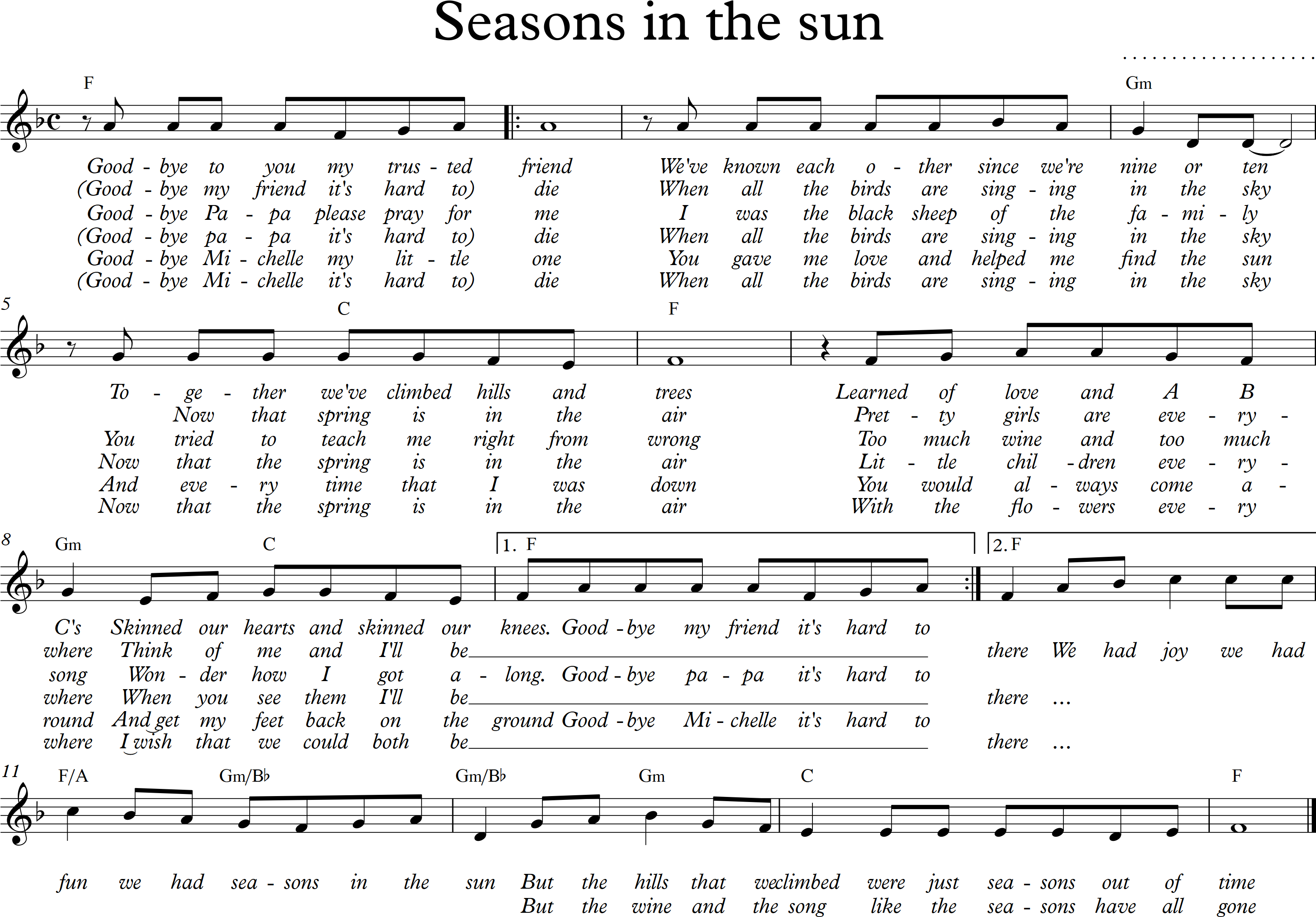 Seasons in the sun