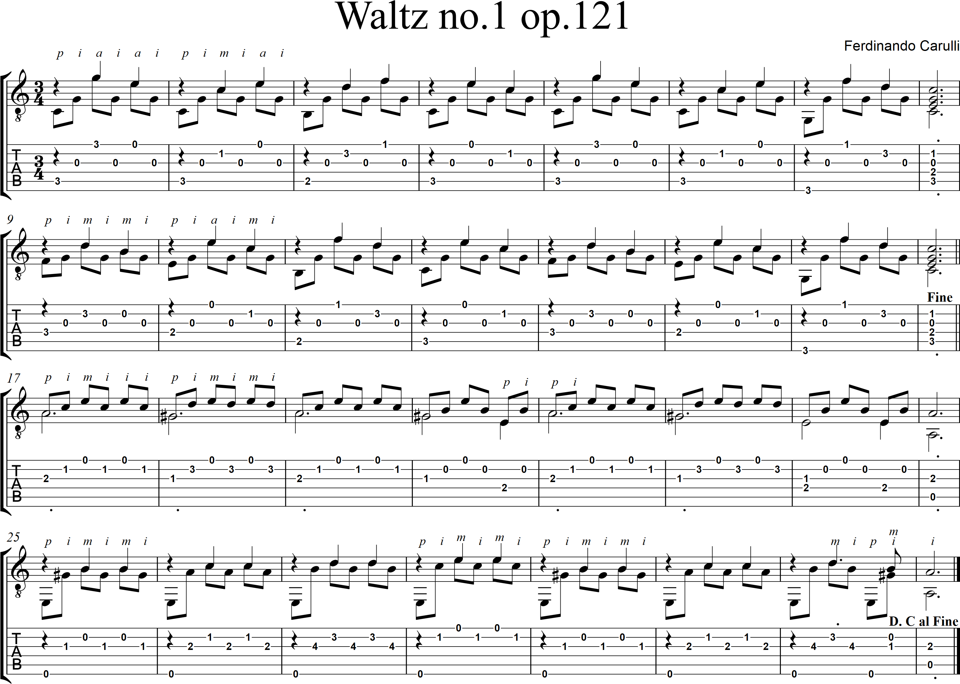 Waltz no1 op212 - Carulli