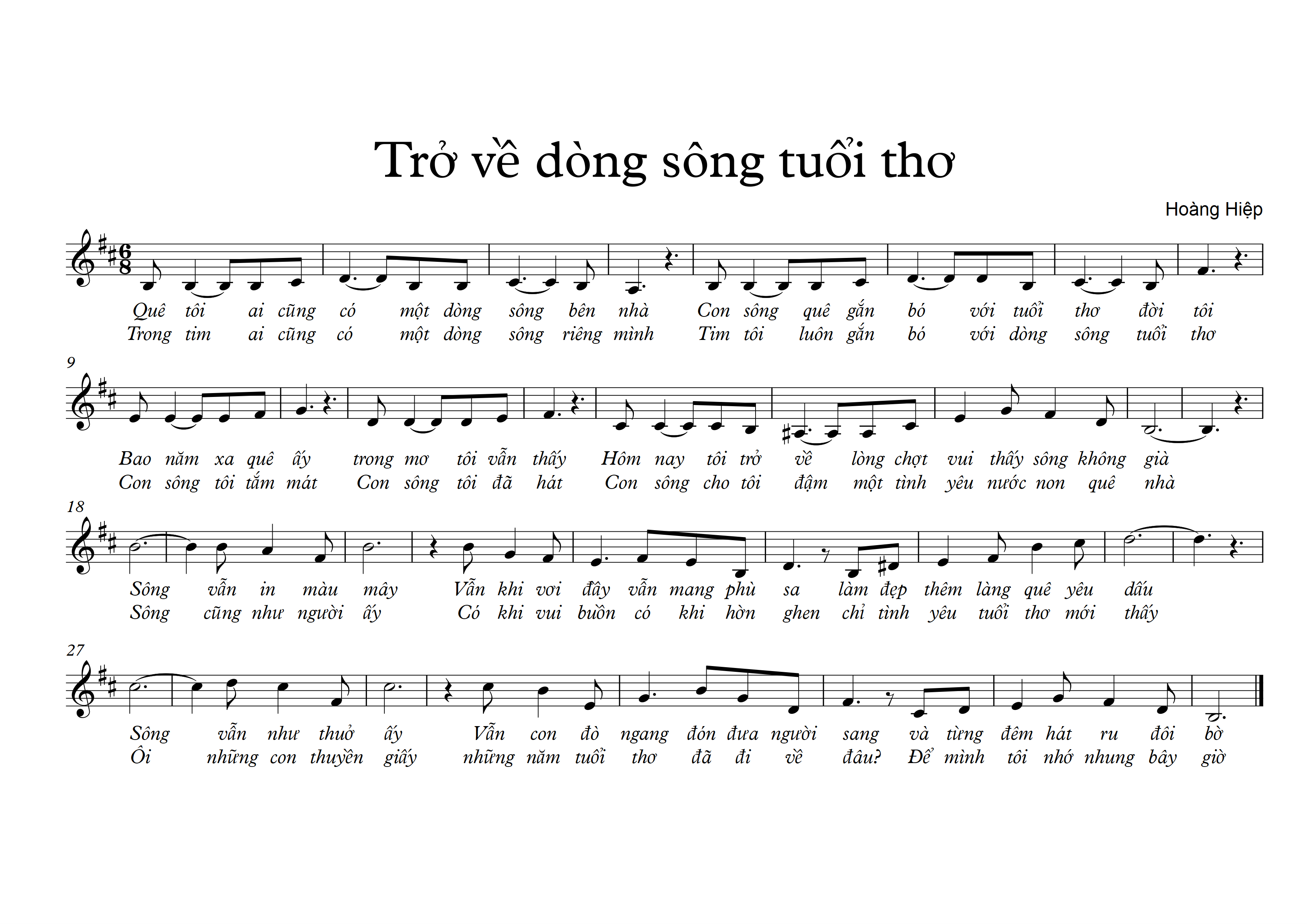Tro ve dong song tuoi tho